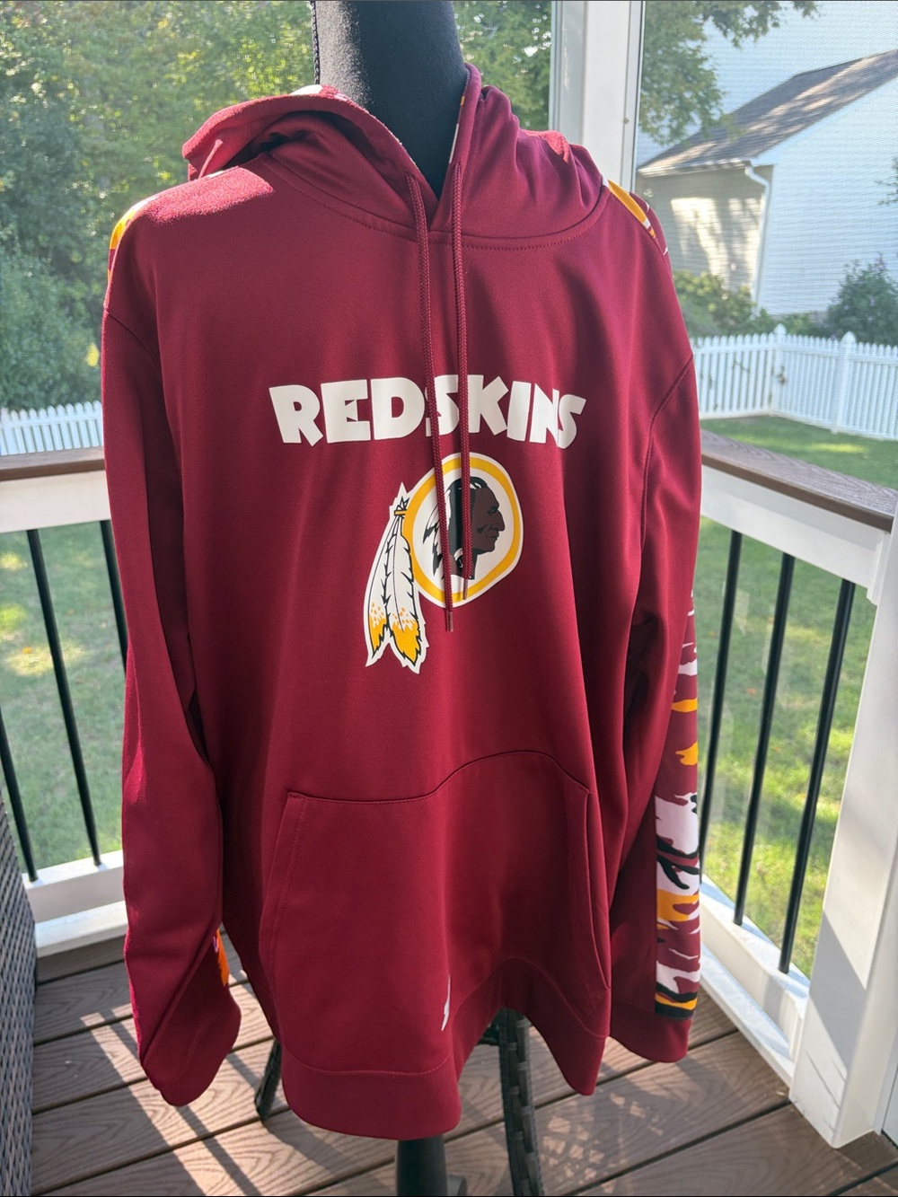 Men's Burgundy Redskins Hooded Pullover Sweatshirt